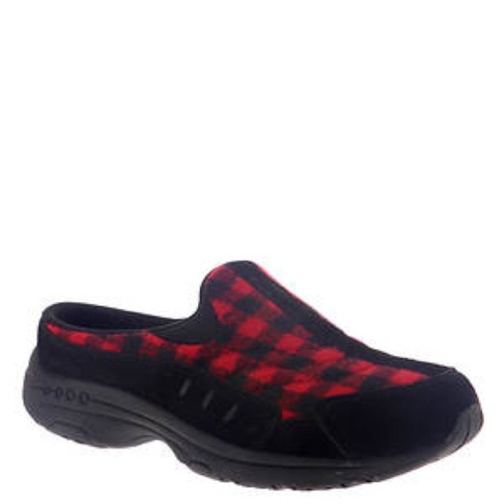 NWT Easy Spirit Travel Time Mule. Red Plaid. Size 6.